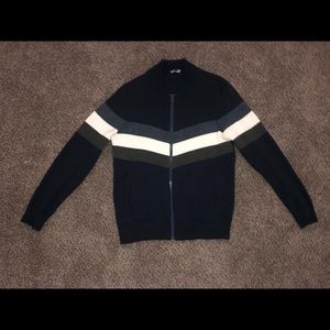 Striped zip fleece